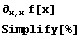 ∂_ (x, x) f[x] Simplify[%] 